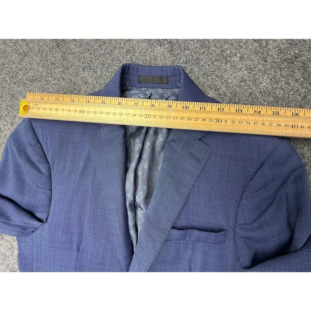 Psycho Bunny Suit Mens 30 Blue Slim Fit Jacket/Pants Dillard’s Skull Lining